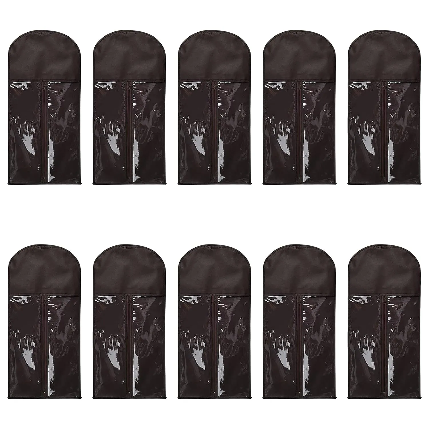 Wig Storage Bag Holder Case, Wigs Pouch Dust-Proof Organizer Protect for Professional Hair Extensions (Brown Pack of 10)