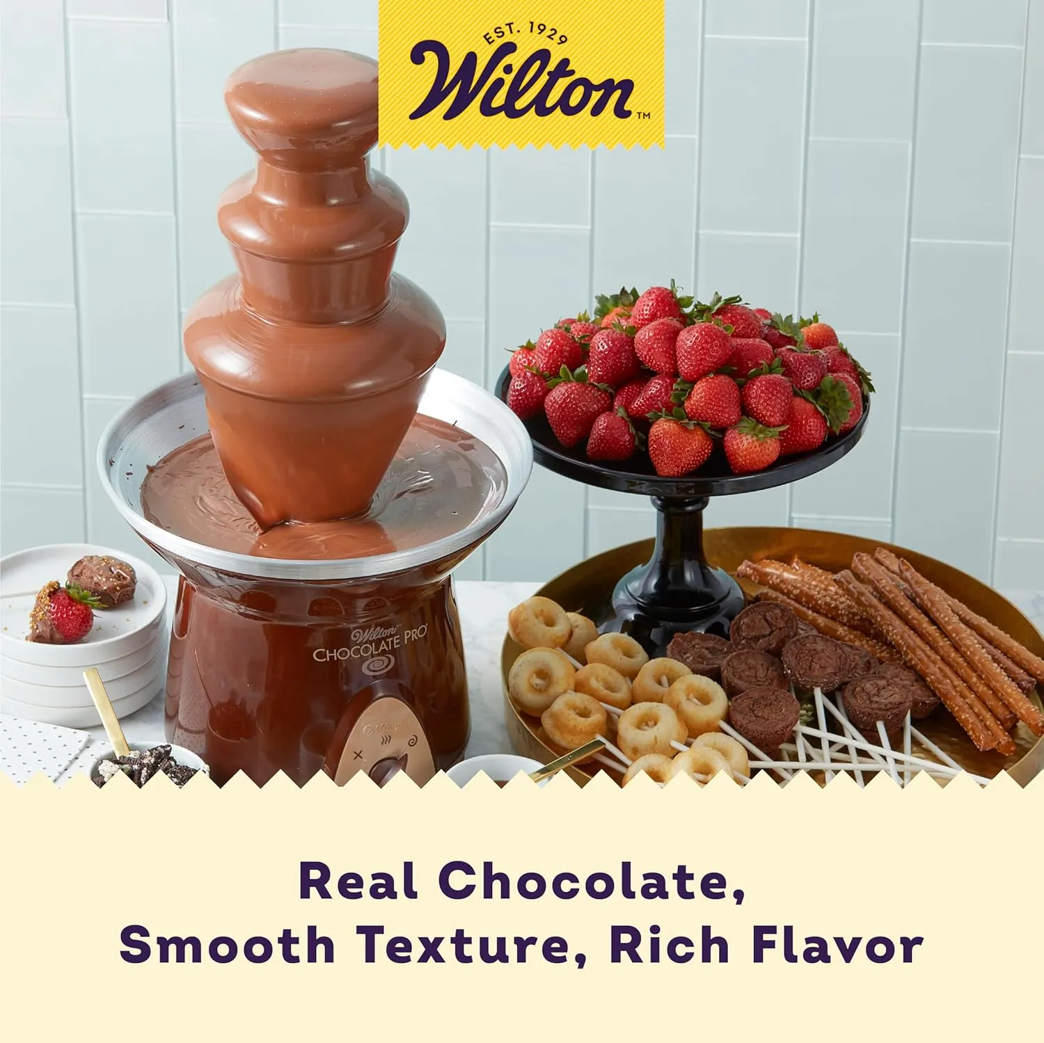 Wilton Chocolate Pro Melting Wafers Bundle, Easy-to-Use Fountain & Fondue Chocolate, Smooth Flowing & Quick Melting for Dipping Fruit, Cookies & Snacks, 2-Pack, 2lb. Each, Packaging May Vary