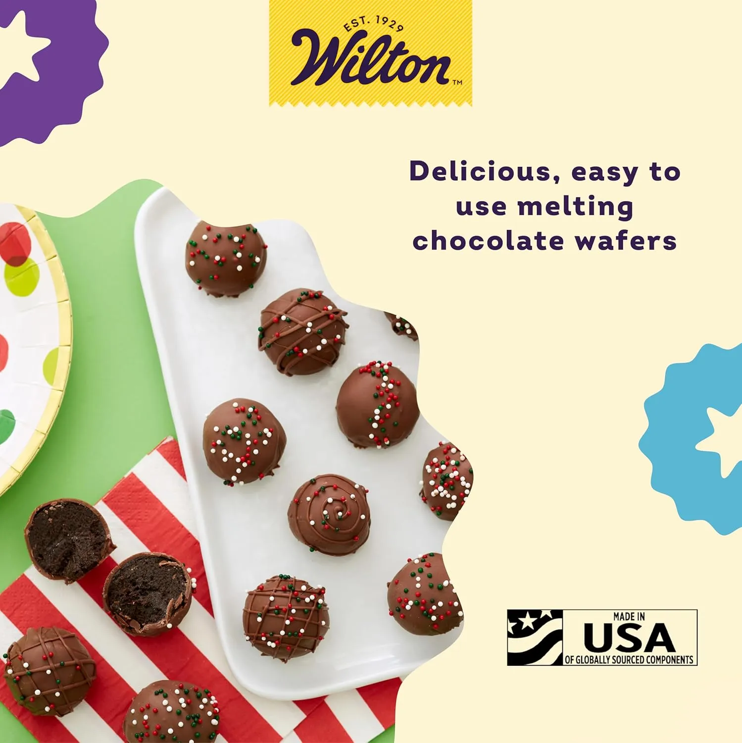 Wilton Chocolate Pro Melting Wafers Bundle, Easy-to-Use Fountain & Fondue Chocolate, Smooth Flowing & Quick Melting for Dipping Fruit, Cookies & Snacks, 2-Pack, 2lb. Each, Packaging May Vary