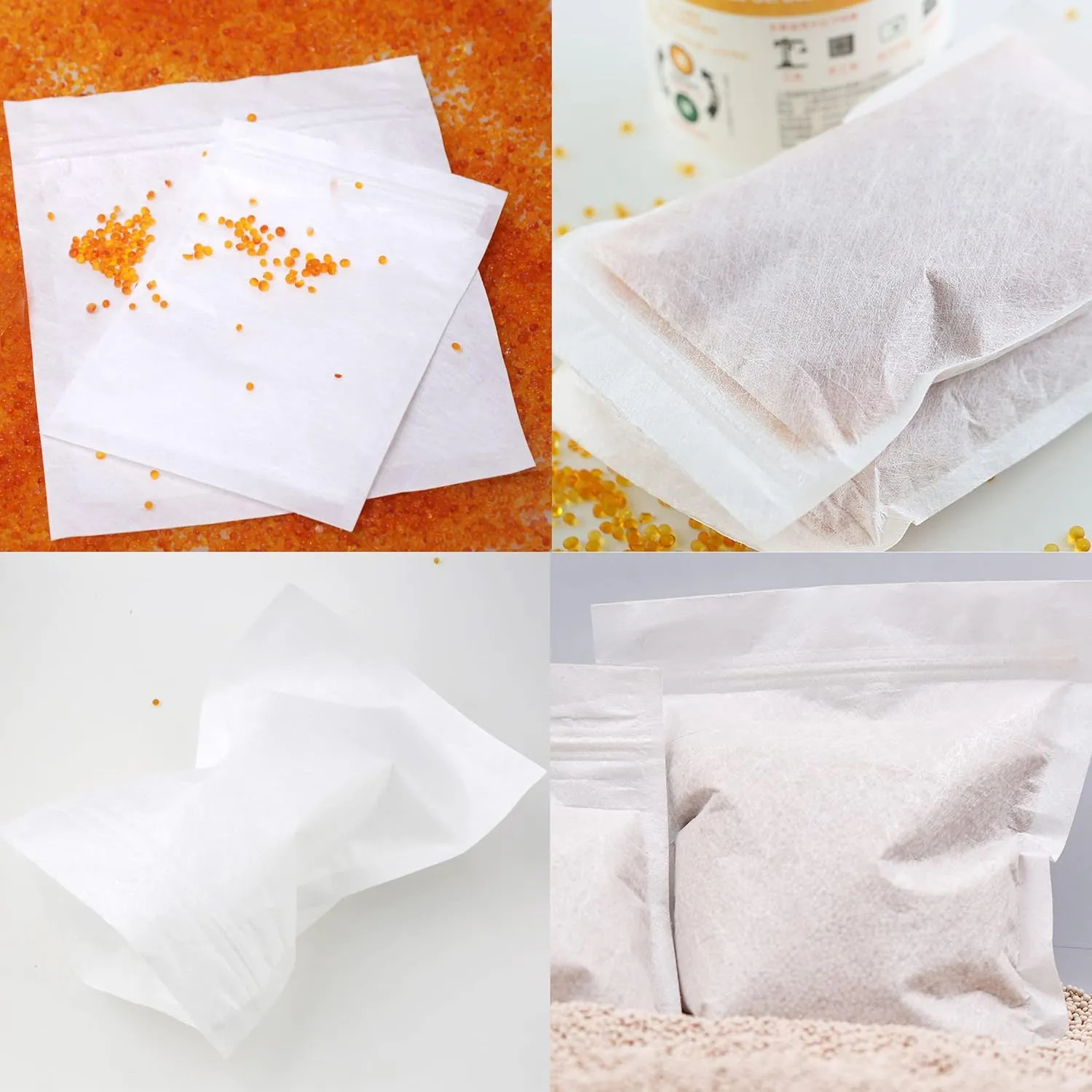 Wisesorb 20 Pack of Paper Bags, Zip Lock Resealable Nonwoven Zip Bags, Breathable for Small Items, Silica Gel Beads, Desiccant, Jewelry, Samples, 4.3 by 6.3 Inch