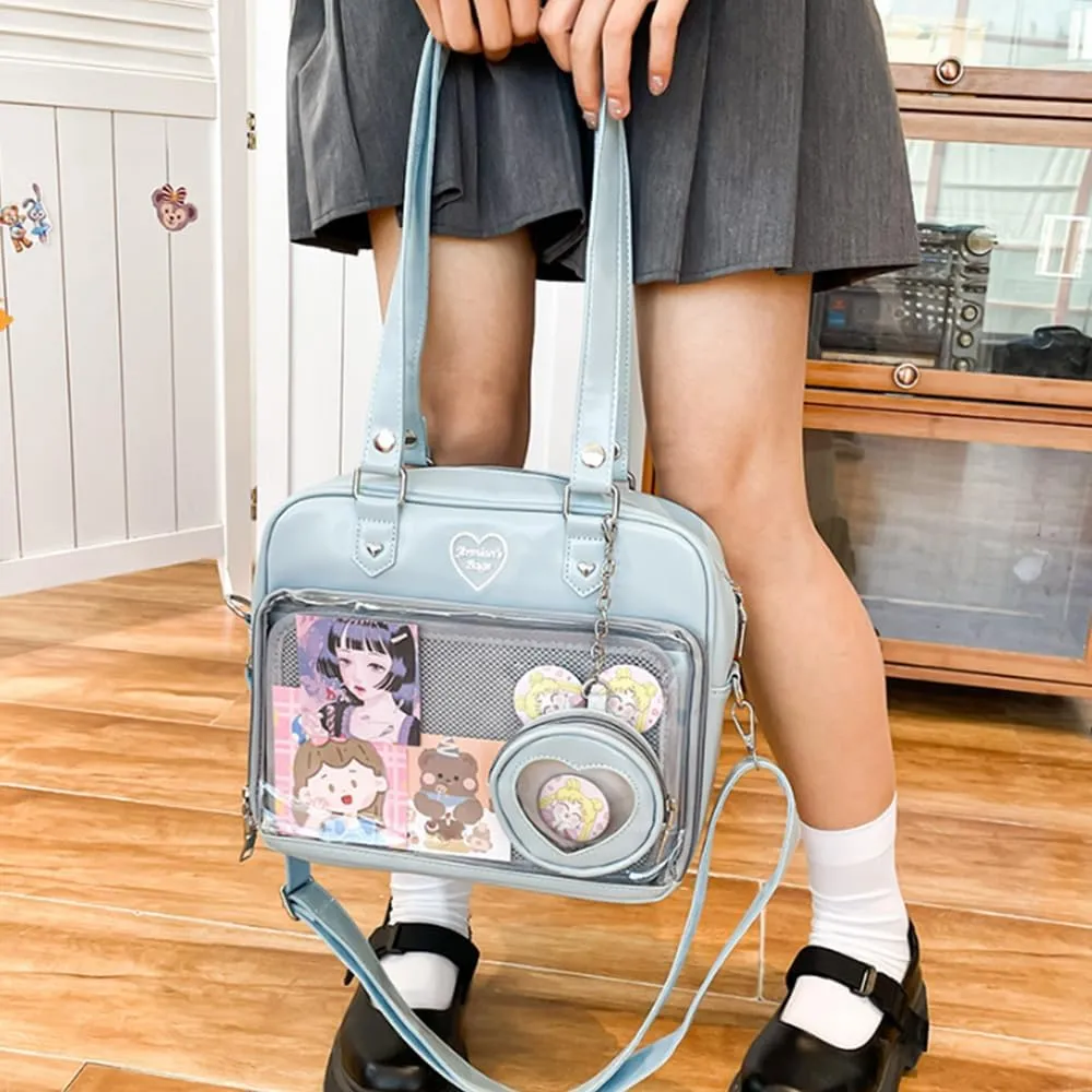 Women JK Purse Shoulder Bags Handbag Transparent Window DIY Messenger Bag Small Wallet Pendant