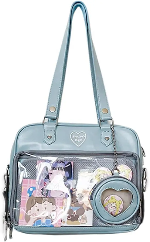 Women JK Purse Shoulder Bags Handbag Transparent Window DIY Messenger Bag Small Wallet Pendant
