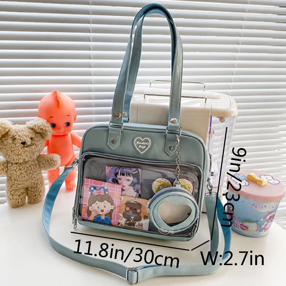 Women JK Purse Shoulder Bags Handbag Transparent Window DIY Messenger Bag Small Wallet Pendant