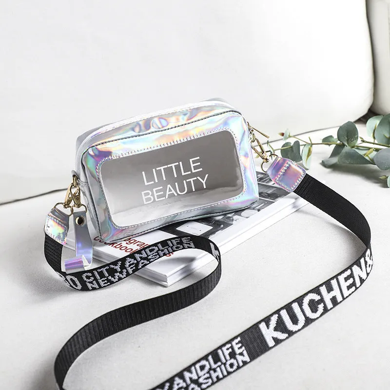 Women's Colorful Transparent Silk Screen Ribbon Cell Crossbody Bags