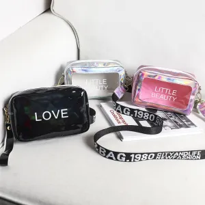 Women's Colorful Transparent Silk Screen Ribbon Cell Crossbody Bags
