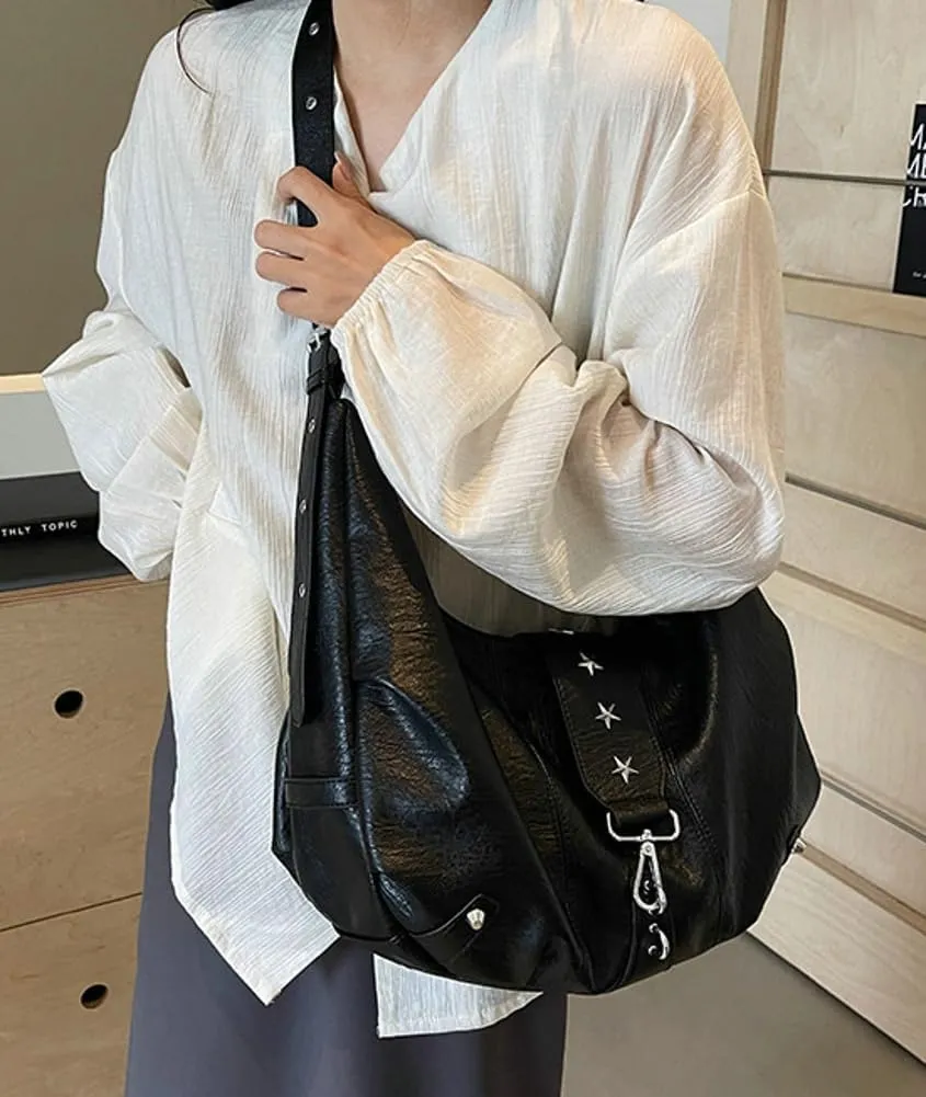 Womens Fashion Shoulder Crossbody Bag Soft Vegan pu leather Tote Purse Large Dumpling crossbody purse Y2k Satchel