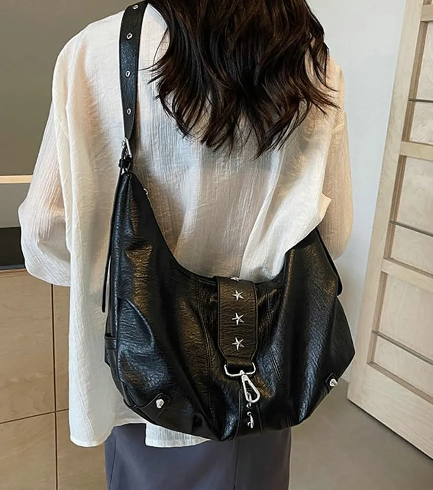 Womens Fashion Shoulder Crossbody Bag Soft Vegan pu leather Tote Purse Large Dumpling crossbody purse Y2k Satchel