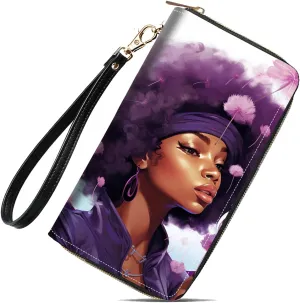Women's Large Capacity Wallet, Shark Print Design Portable PU Leather Zip Around Wallet, Multifunctional Clutch Purse