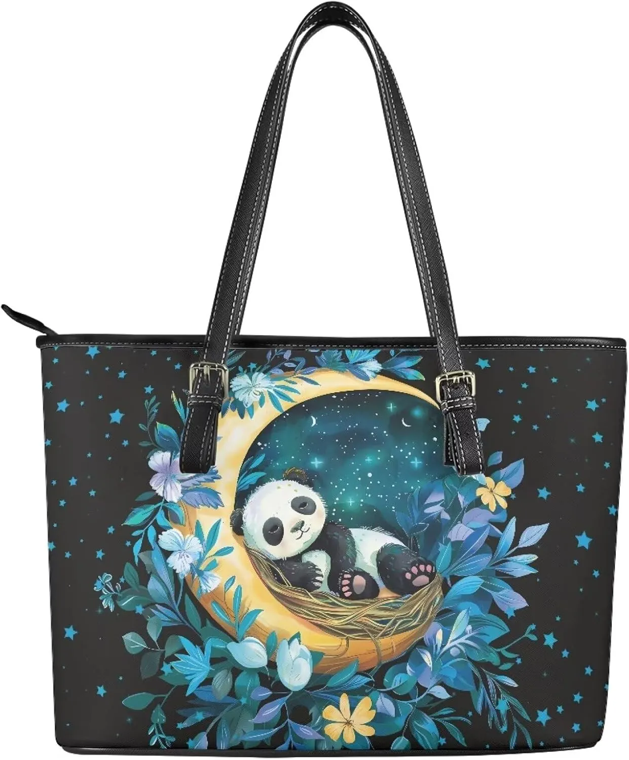 Womens Large Zipper Tote Bag with Pockets Personalized Tote Bags Leather
