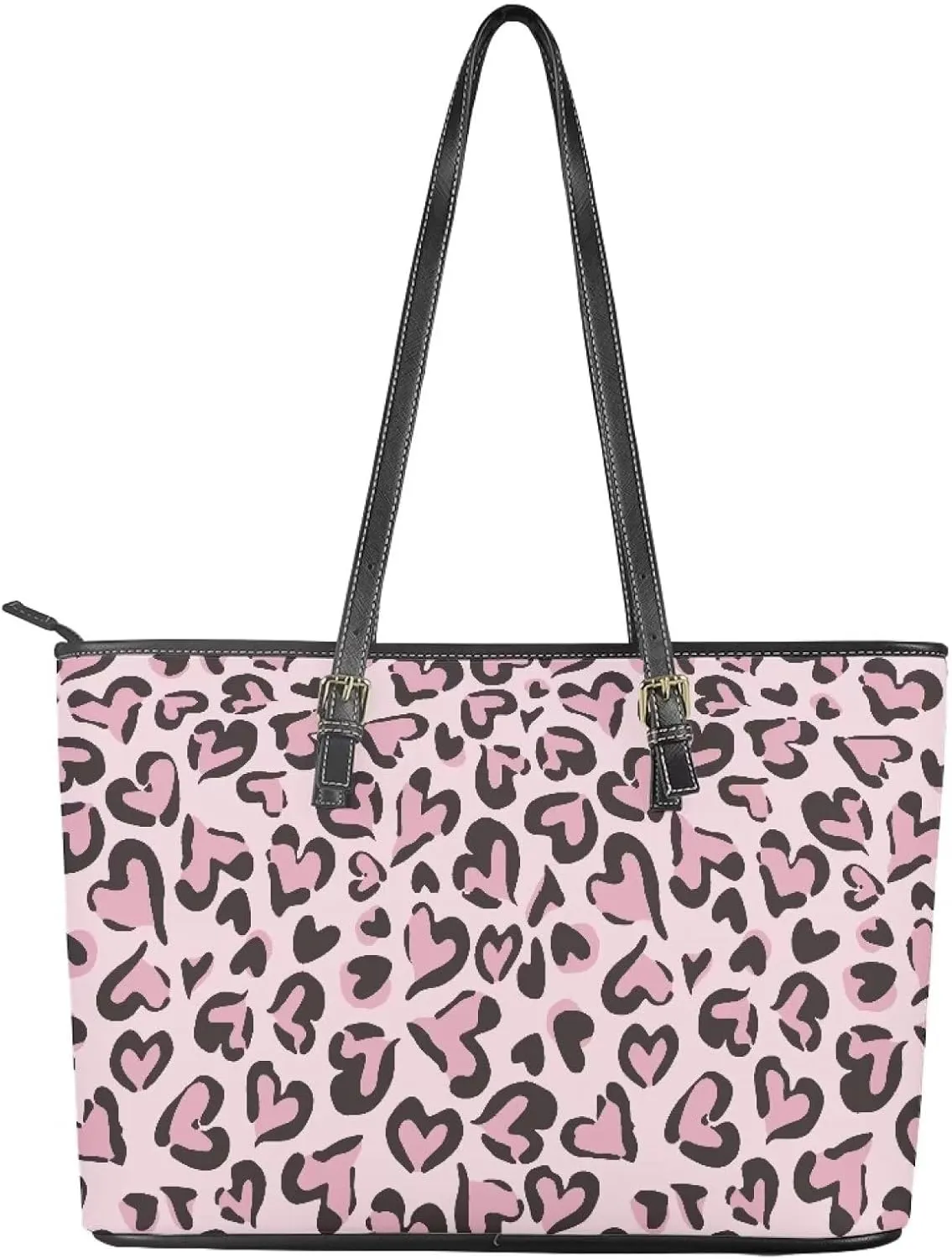 Womens Large Zipper Tote Bag with Pockets Personalized Tote Bags Leather
