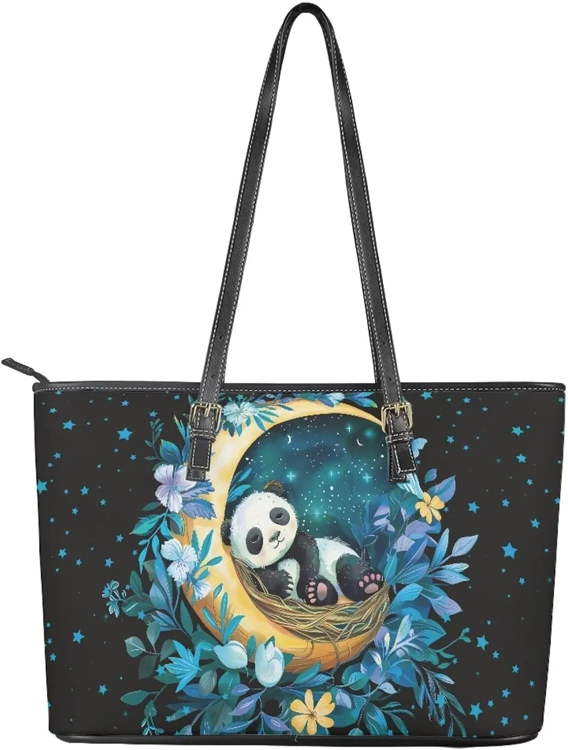 Womens Large Zipper Tote Bag with Pockets Personalized Tote Bags Leather