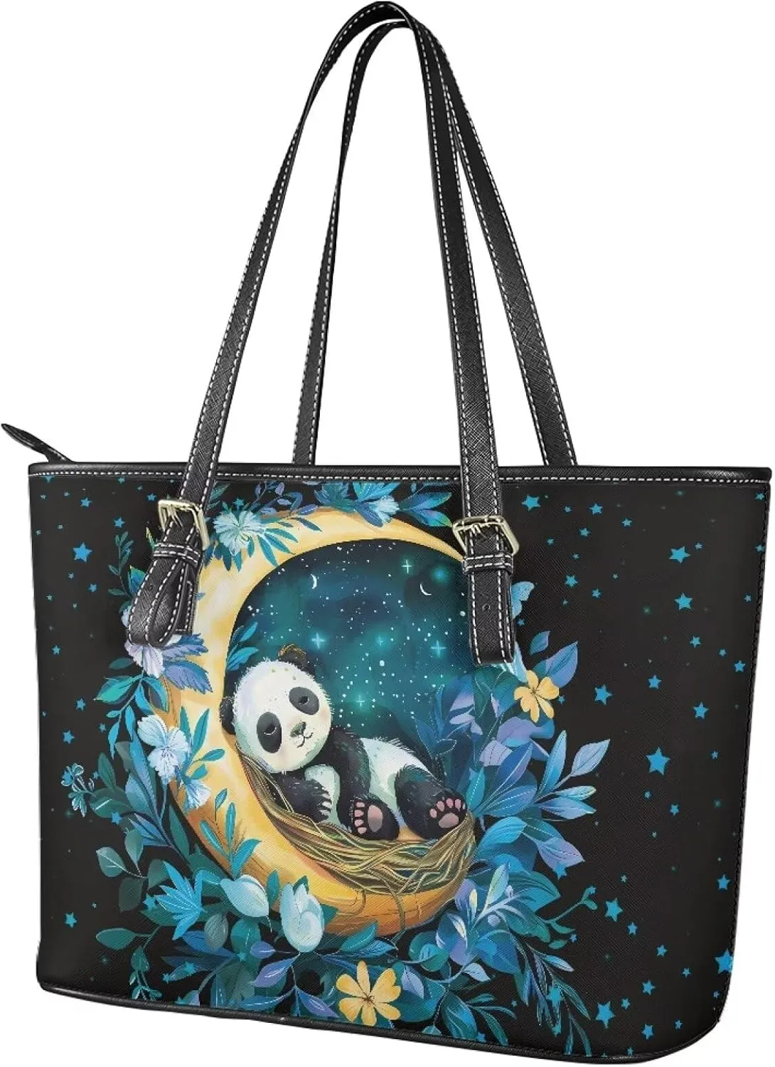 Womens Large Zipper Tote Bag with Pockets Personalized Tote Bags Leather