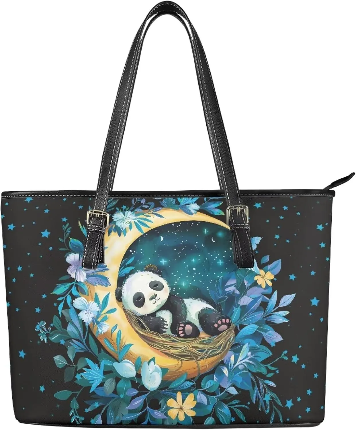 Womens Large Zipper Tote Bag with Pockets Personalized Tote Bags Leather