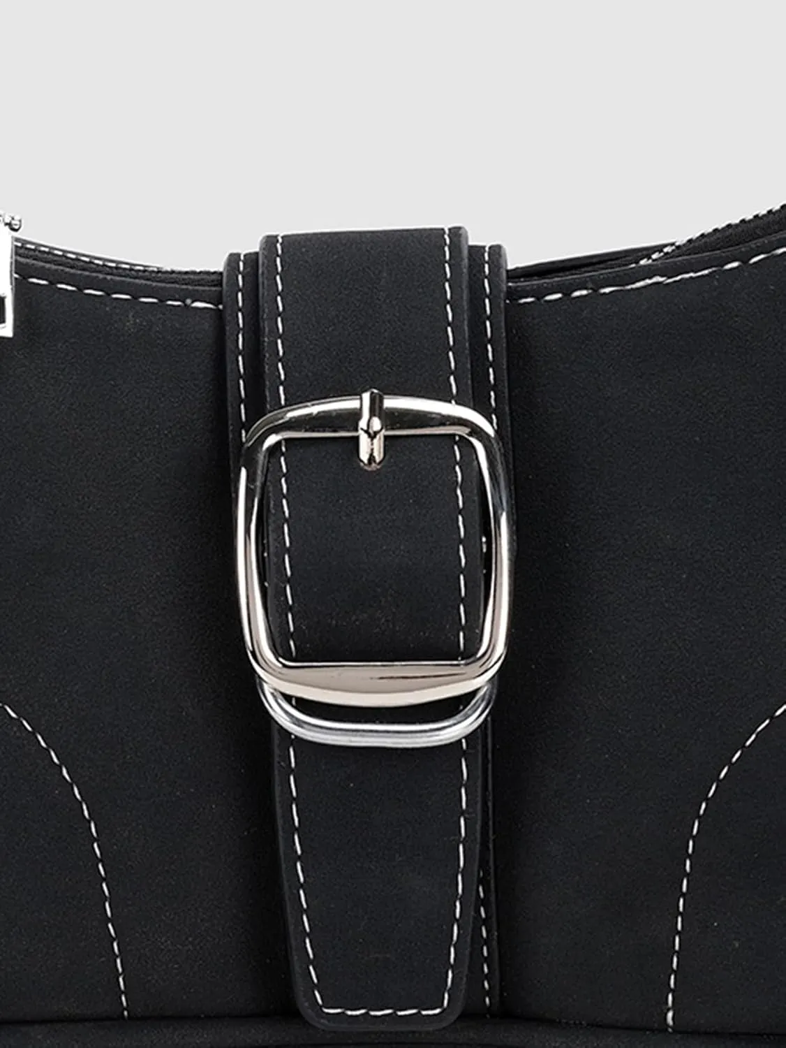 Women's Retro Buckle Hobo Bags PU Leather Clutch Shoulder Strap Underarm Purses Tote Handbags With Chain