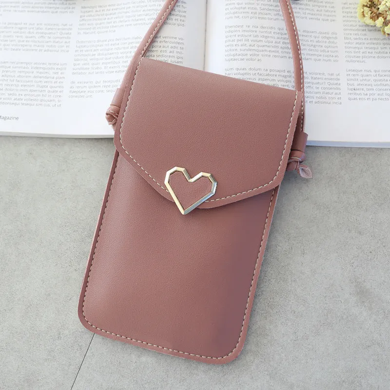 Women's Transparent Touch Screen Mobile Retro Solid Phone Bags