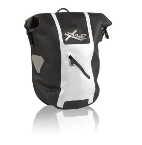 XLC Low Rider Waterproof Bike Pannier Roll Top Luggage Bag 9L or 18L Black-White