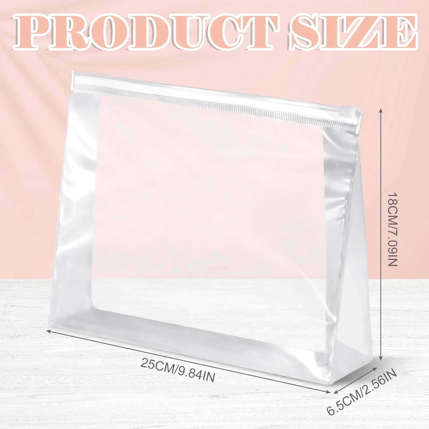 Xuniea 100 Pcs Mini Clear Makeup Bag PVC Small Travel Toiletry Organizer Pouches Bulk Waterproof Transparent Plastic Cosmetic Bag with Zipper for Women Men Travel(9.8'')