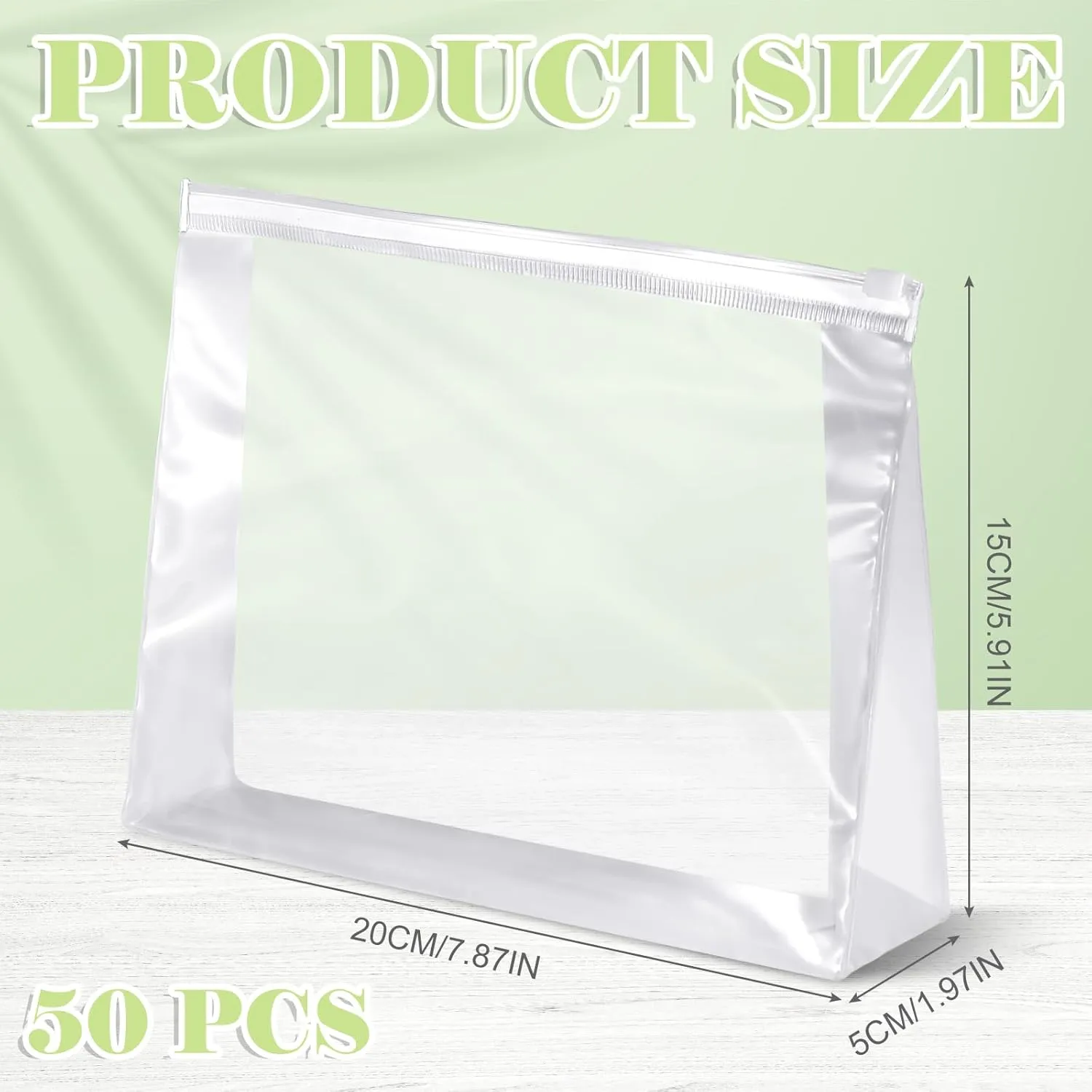 Xuniea 50 Pieces Mini Clear Makeup Bag Small Clear Zipper Pouch Travel Bag for Toiletries Plastic Cosmetic Organizer Waterproof for Women Men Vacation(7.87 x 5.91 x 1.97 In,Transparent)