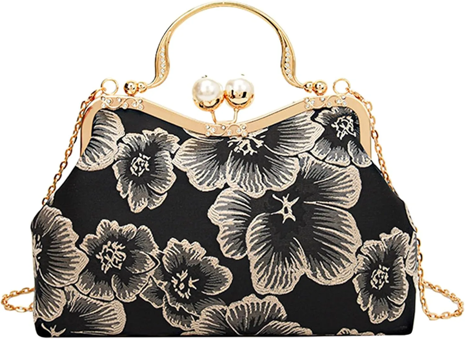 YeBon Retro Shoulder Chain Messenger Clutch Chinese Style Embroidered Jacquard Women's Evening Bags L