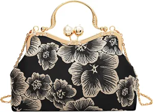 YeBon Retro Shoulder Chain Messenger Clutch Chinese Style Embroidered Jacquard Women's Evening Bags L