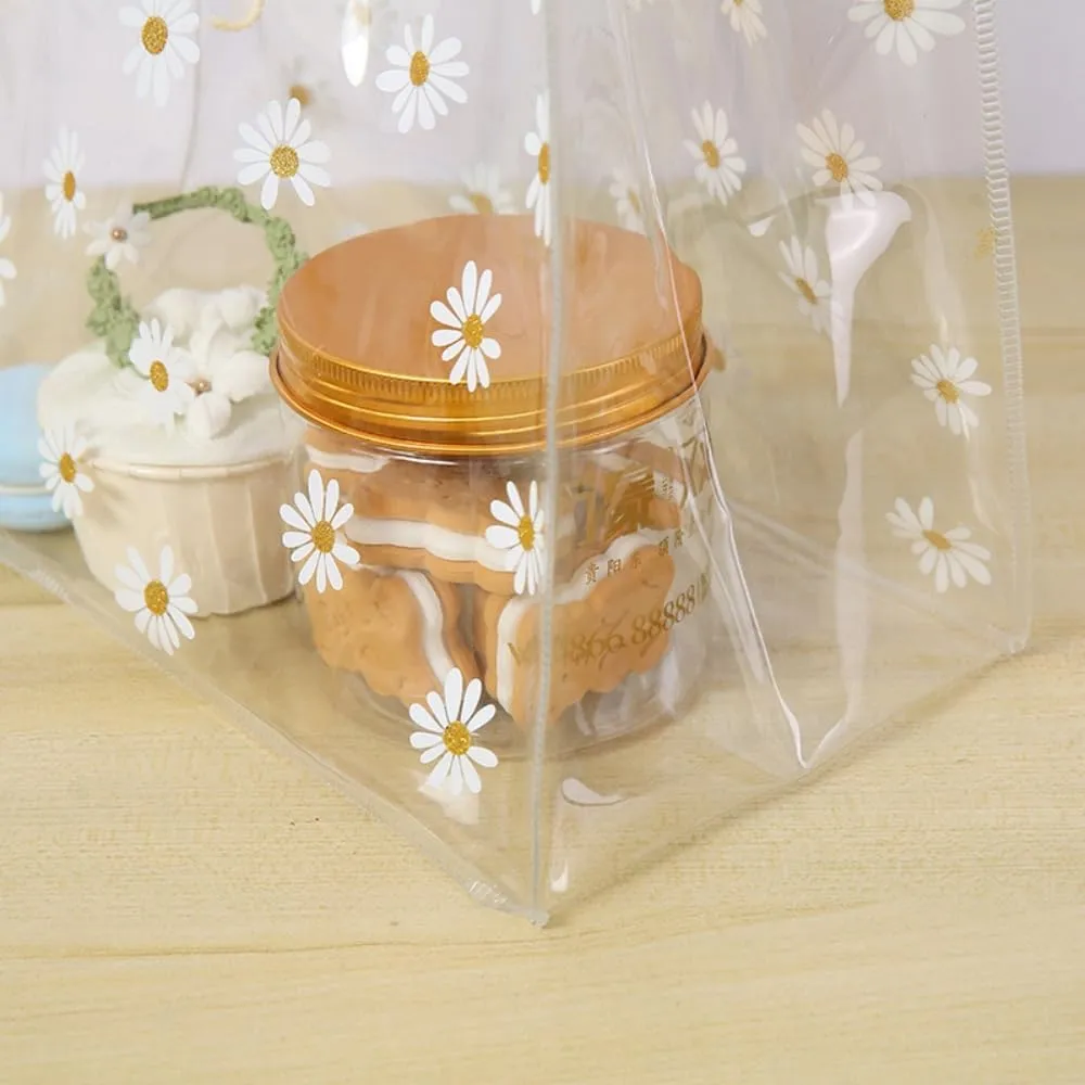 YMASELA Clear Gift Wrap Bag with Handles (9.8X9.1X5.5'',2pcs)Heavy Duty Plastic Waterproof Gift Packing Bag for Party, Reusable Merchandise Retail Transparent PVC Shopping Tote Bags for Package Candy