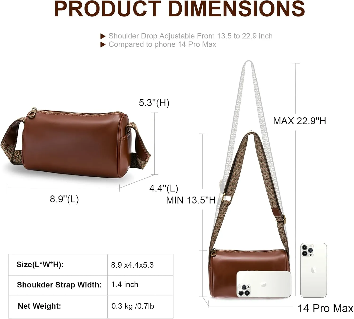 Yonami Genuine Leather Crossbody Bags - Trendy Small Purses for Women