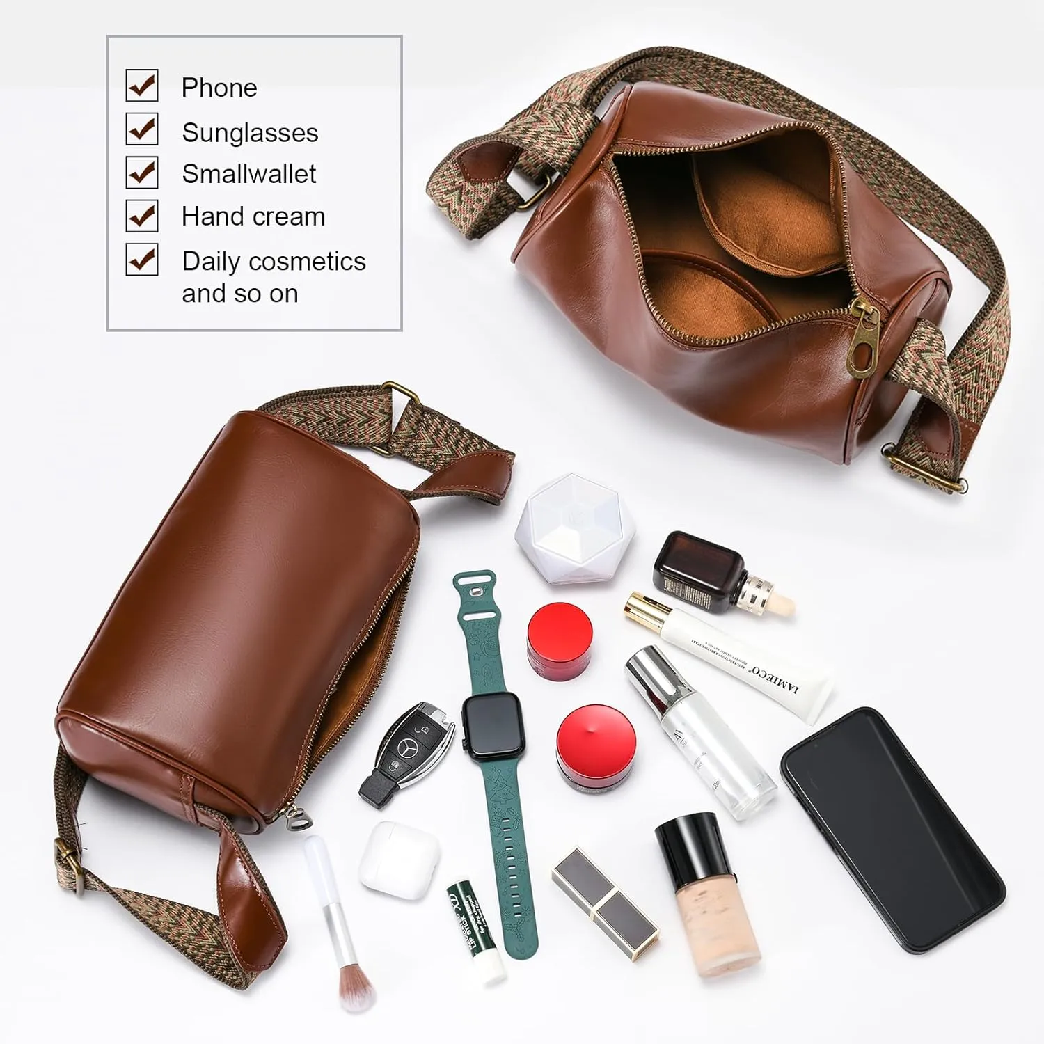 Yonami Genuine Leather Crossbody Bags - Trendy Small Purses for Women