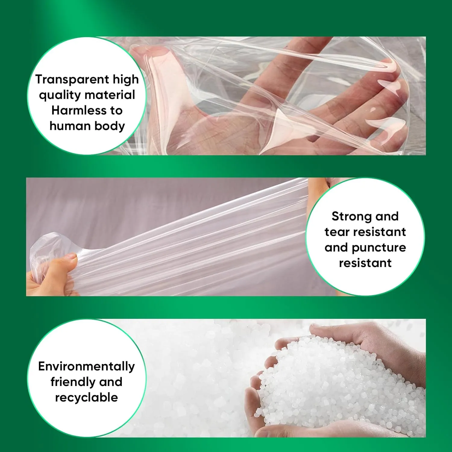 ZCHENBS® – Mattress Bags for Moving and Storage,Mattress Bag with Zippers,5 Mil Ultra-Thick Bed Bag,Waterproof,Anti-Tear,Heavy-Duty Mattress Bag (Tansparent/Green, Full/Full XL-(1 Pack))